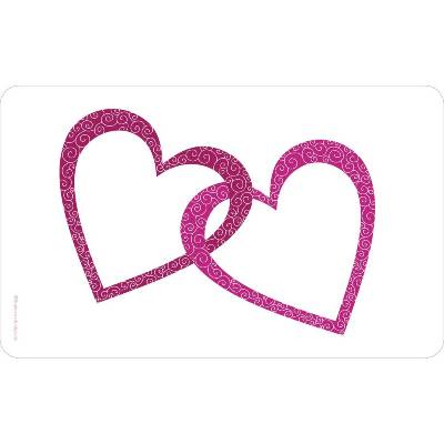 Frühstücksbrettchen Valentine, zwei verschlungene Herzen in Pink und Dunkelrot