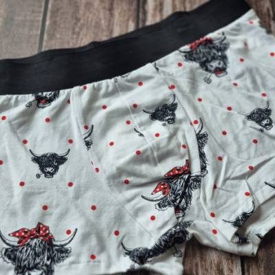 Herren Retroshorts Unterhose für Männer Kuh Kühe Hochlandrind als besonderes Geschenk