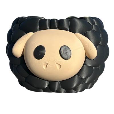Garnschale Schaf weiß-schwarz | 3D-gedruckt | nachhaltiger Wollhalter aus PLA