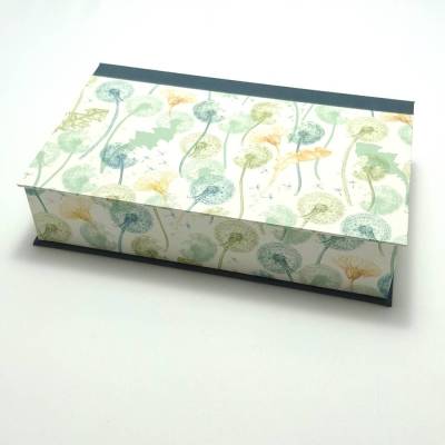 Große Schachtel mit Klappdeckel & Pusteblumen-Motiv – Handgefertigte Box 26,0 x 15,7 cm