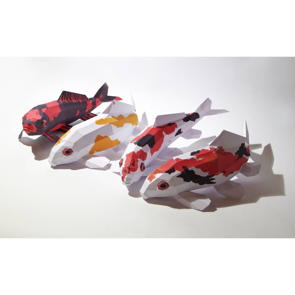 Koi Paket "Hi Utsuri und Taisho" Bastelbogen (E-Book, pdf), Fische Mobile Bild 2