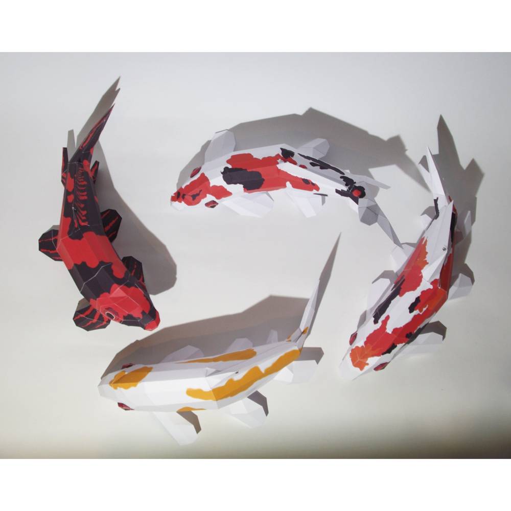 Koi Paket "Hi Utsuri und Taisho" Bastelbogen (E-Book, pdf), Fische Mobile Bild 3