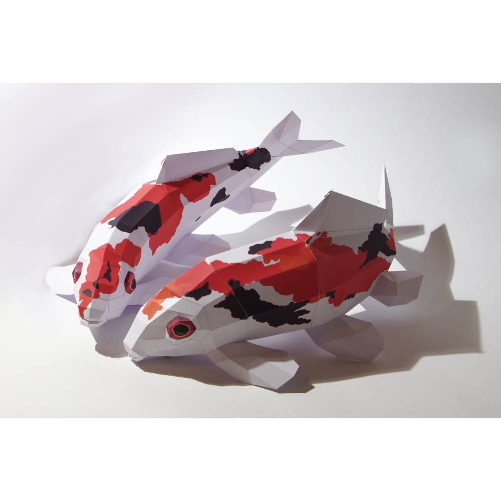 Koi Paket "Hi Utsuri und Taisho" Bastelbogen (E-Book, pdf), Fische Mobile Bild 4