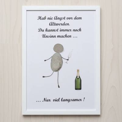 Handgemachtes Steinbild Unsinn machen – Personalisiertes Geburtstagsgeschenk Unikat STB-279