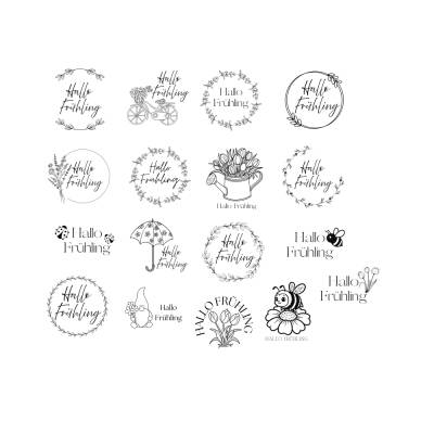 Spring Frühling Bundle PNG SVG Datei - Download Plotterdatei - Plotter File - Blumen Flower Biene Tulpen