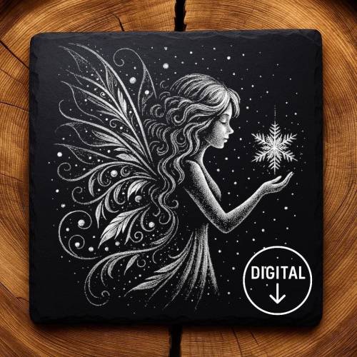 Laserdatei Engel– Gravurdatei PNG für Schiefer & Holz | Bildgravur