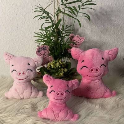 Stickdatei Schwein Kuscheltier ITH Set 992 – Doodle Lineart, Kuscheltier, inkl. Anleitung, viele Formate