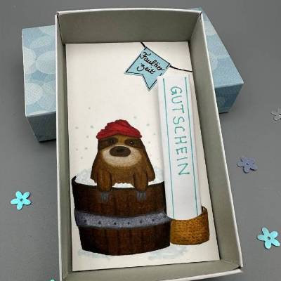 Wellness Geschenkbox Faultier – Gutschein & Geld stilvoll verpacken
