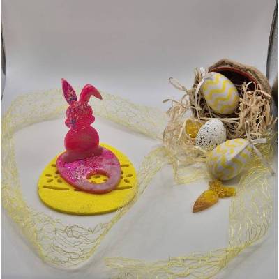 Eierhalter Hase Neon pink-Rosa