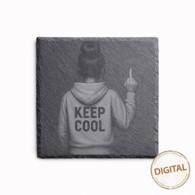 Laserdatei Girlpower – Gravurdatei PNG für Schiefer & Holz | Bildgravur