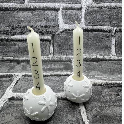 Mini Adventskerze mit Kerzenhalter | Weihnachtskerze | Kerze | Adventskranz