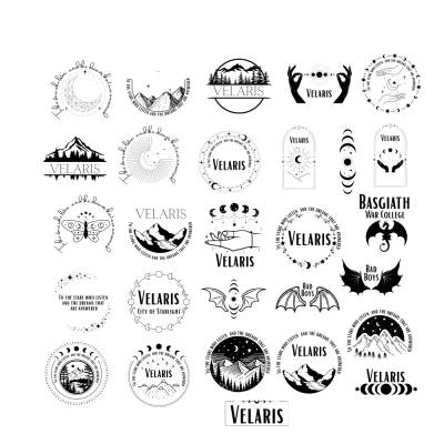Velaris Acotar Bundle PNG SVG Datei Download - Das Reich der Sieben Höfe - Plotter File - Velaris City of Starlight Moun