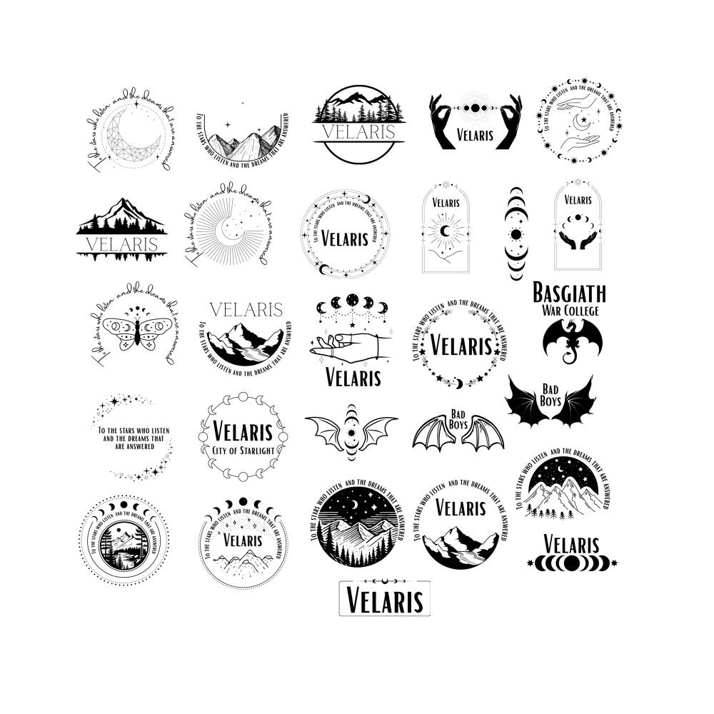 Velaris Acotar Bundle PNG SVG Datei Download - Das Reich der Sieben Höfe - Plotter File - Velaris City of Starlight Moun Bild 2