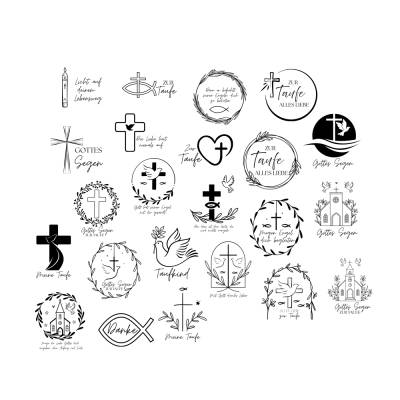 Taufe Bundle PNG SVG Datei - Download Plotterdatei - Plotter File - Kirche Fisch Bibel Kreuz Cricut - Deutsche Bibel 