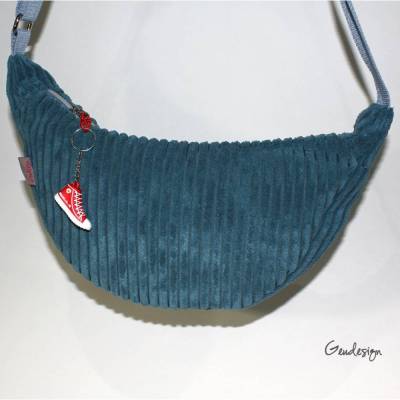 Moon Bag Luna – Trendige Halbmondtasche aus Cord mit verstellbarem Tragegurt