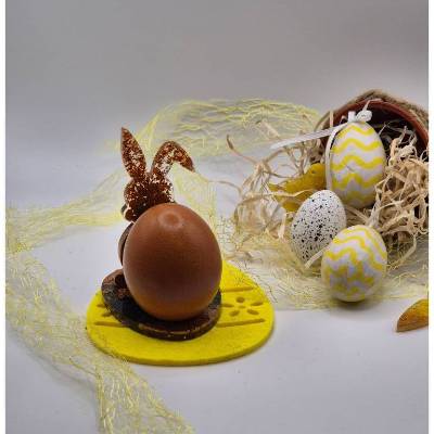 Eierhalter Hase Schwarz-Kupfer