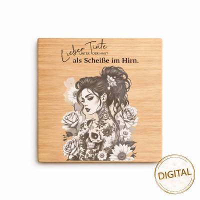 Laserdatei Tattoo – Gravurdatei PNG für Schiefer & Holz | Bildgravur
