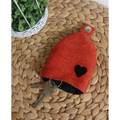 Schlüsselanhänger Mäppchen (Farbbeispiel orange) aus Polstercanvas in 36 Farben