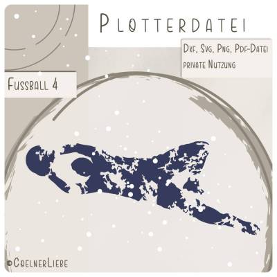 Plotterdatei Fussball 4 – Fliegender Torwart Grunge-Look für DIY & Fans