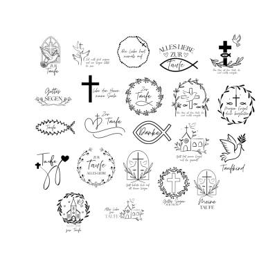 Taufe Bundle PNG SVG Datei - Download Plotterdatei - Plotter File - Kirche Fisch Bibel Kreuz Cricut - Deutsche Bibel 