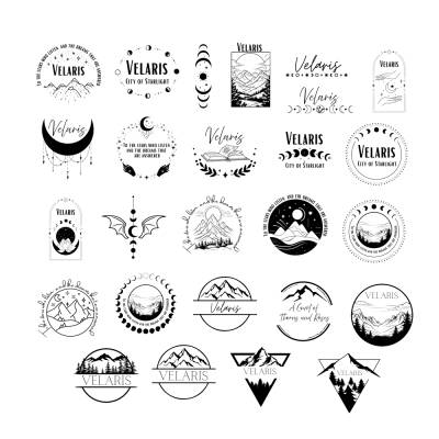 Velaris Acotar Bundle PNG SVG Datei Download - Das Reich der Sieben Höfe - Plotter File - Velaris City of Starlight Moun