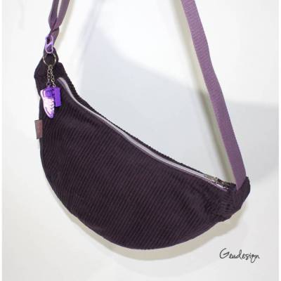 Moon Bag Luna – Trendige Halbmondtasche aus Cord mit verstellbarem Tragegurt