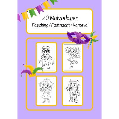 20 Malvorlagen Fasching / Karneval / Fastnacht