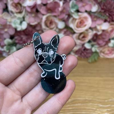 Einkaufswagenlöser Französische Bulldogge – Handgemachter Schlüsselanhänger aus Epoxidharz