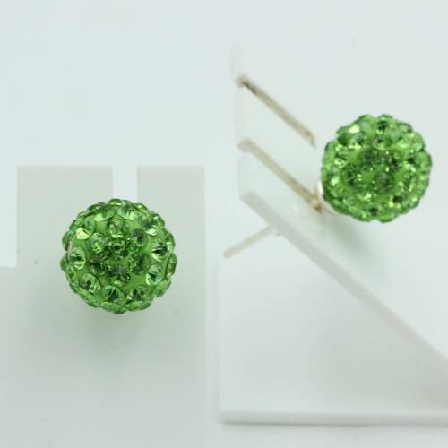 Shambhalla Ohrstecker grün Silber Durchmesser ca 9 mm