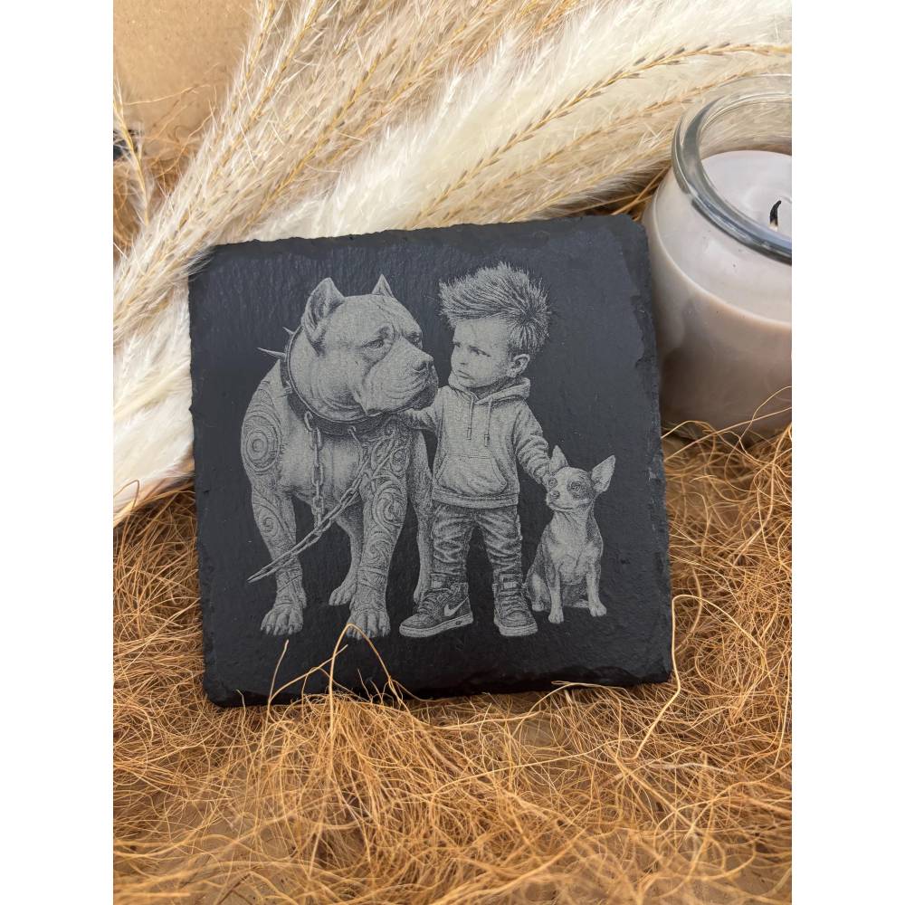 Laserdatei Cooler Junge – Gravurdatei PNG für Schiefer & Holz | Bildgravur Bild 3