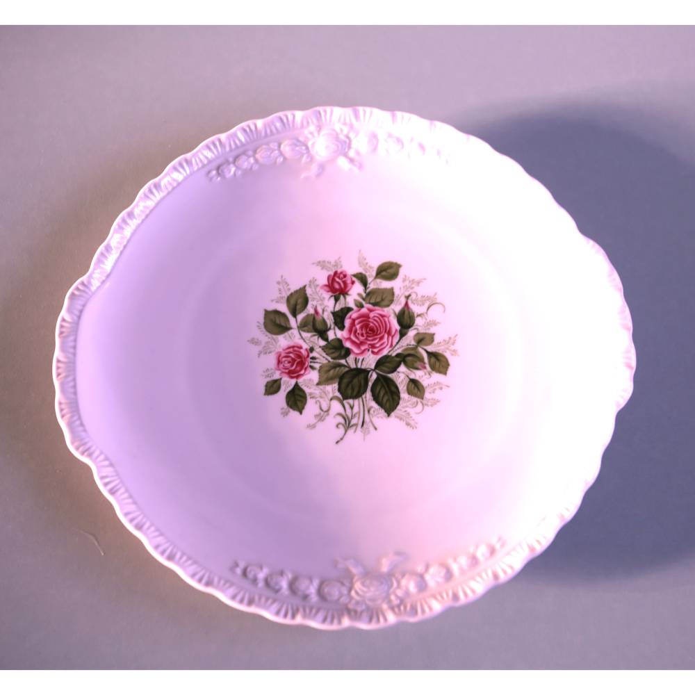 flache Schale mit Rosen Porcelaine Rosè Hutschenreuther