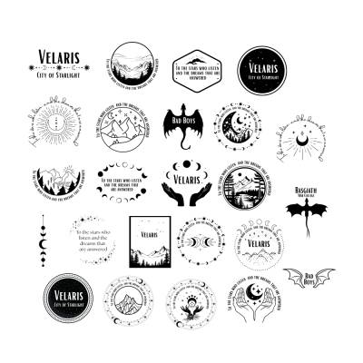 Velaris Acotar Bundle PNG SVG Datei Download - Das Reich der Sieben Höfe - Plotter File - Velaris City of Starlight Moun
