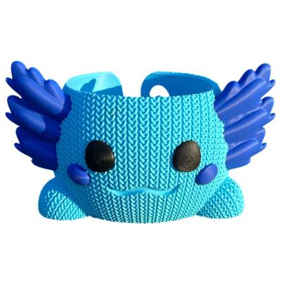 Garnschale Axolotl – Blau | 3D-gedruckt | nachhaltiger Wollhalter aus PLA