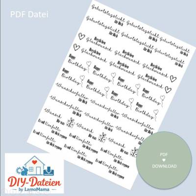 DinA 4 Kerzentatoodatei "Geburtstag"/ Datei PDF / Postkarten / Tischdeko / Mitbringsel / Kerzenliebe