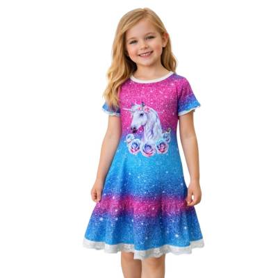 Einhorn Kleid Mädchen – Handmade Kleid zur Einschulung - Festliche Mädchenkleider in verschiedenen Größen - 