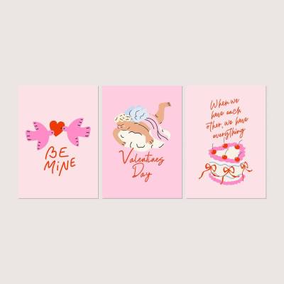 Postkarten Set *Vintage Valentine* / 3 Geschenkkarten für Valentinstag