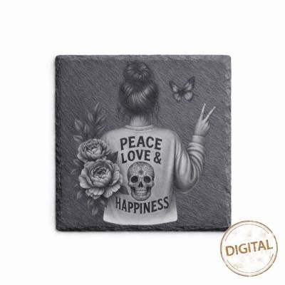 Laserdatei Girlpower  – Gravurdatei PNG für Schiefer & Holz | Bildgravur