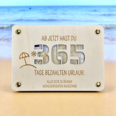 Geschenkkarten Holz „Rente“ Nr. 14