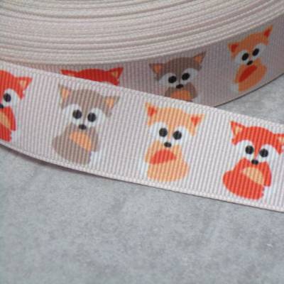 Fuchs Füchse 22 mm Ripsband – Niedliches Fuchs-Motiv zum Nähen & Basteln