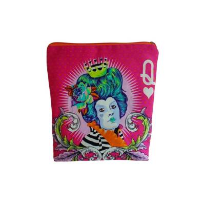 Kosmetiktasche Schminktasche Kulturbeutel Pink Königin Spielkarte