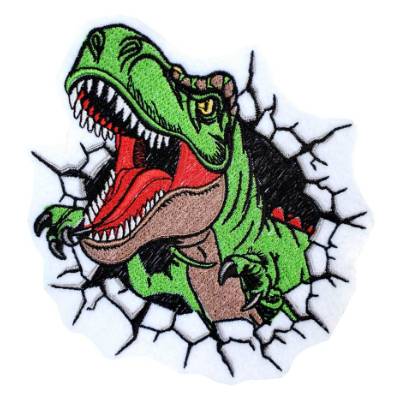 Patch/Applikation/Aufnäher/Bügelbild T Rex/ in zwei Größen/ Dinosaurier/ Dino/ Button zur Schultüte