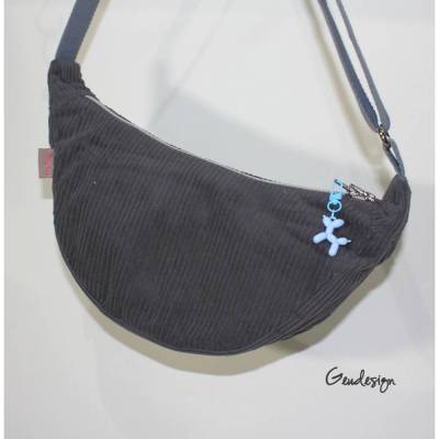 Moon Bag Luna – Trendige Halbmondtasche aus Cord mit verstellbarem Tragegurt