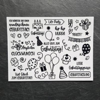 Rub On Sticker Geburtstag ~ Glückwunsch ~ Happy Birthday