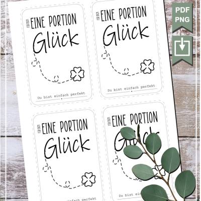 Eine Portion Glück – Stilvolle Hintergrundkarte im PDF/PNG-Dateiformat für kreative DIY-Projekte