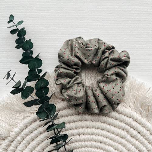 Scrunchie eukalyptus, gestreift, Haargummi, Zopfgummi