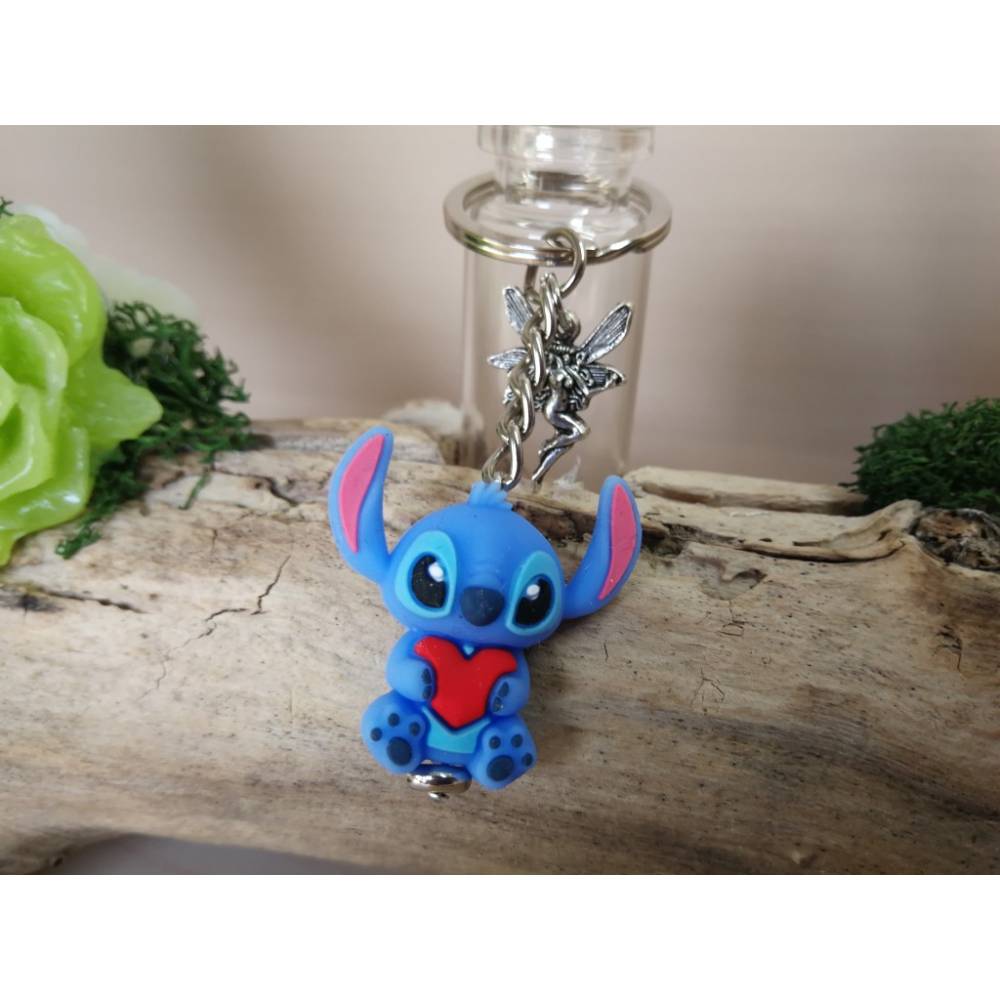 Stitch und/oder Angel Schlüsselanhänger aus Silikon – niedliche Disney Begleiter als Geschenk Bild 2