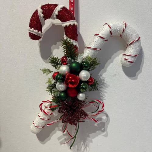 Zuckerstangen Weihnachtsdeko Weihnachtskranz Türschmuck Türdeko Türkranz