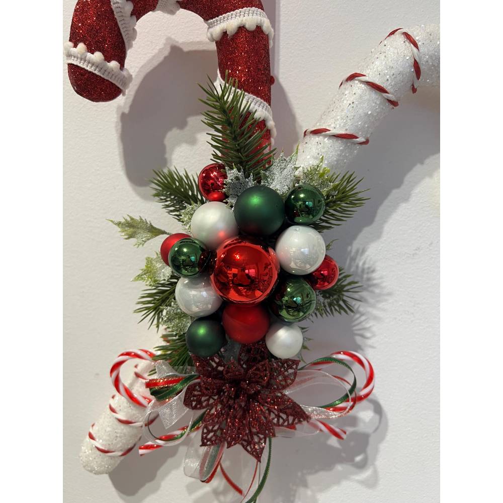 Zuckerstangen Weihnachtsdeko Weihnachtskranz Türschmuck Türdeko Türkranz