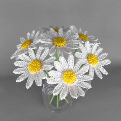 Häkelanleitung Margeriten - einfach und schnell aus Wollresten