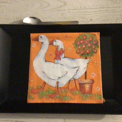Servietten Vögel - Gänse auf Orange